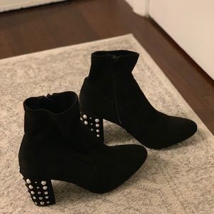 Steve Madden Suede Booties with Pearls